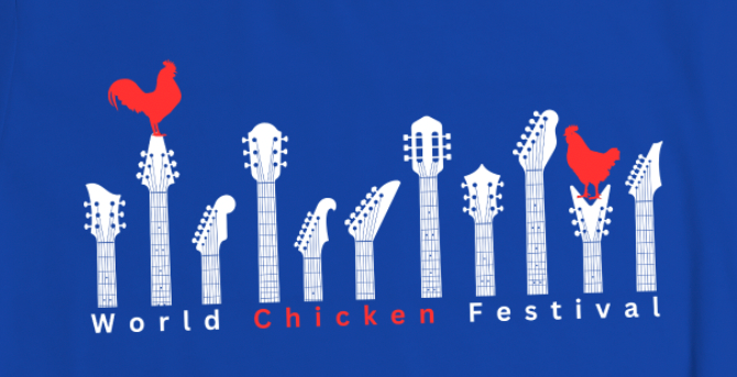 Guitar Neck World Chicken Festival short sleeve T shirt