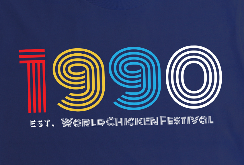 1990 Retro Throw Back Chicken Festival Short Sleeve T